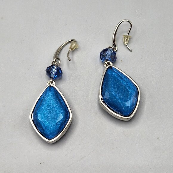 Costume Jewelry Teardrop Earrings Bundle of 5 Nine West Blue Silver - Picture 9 of 14